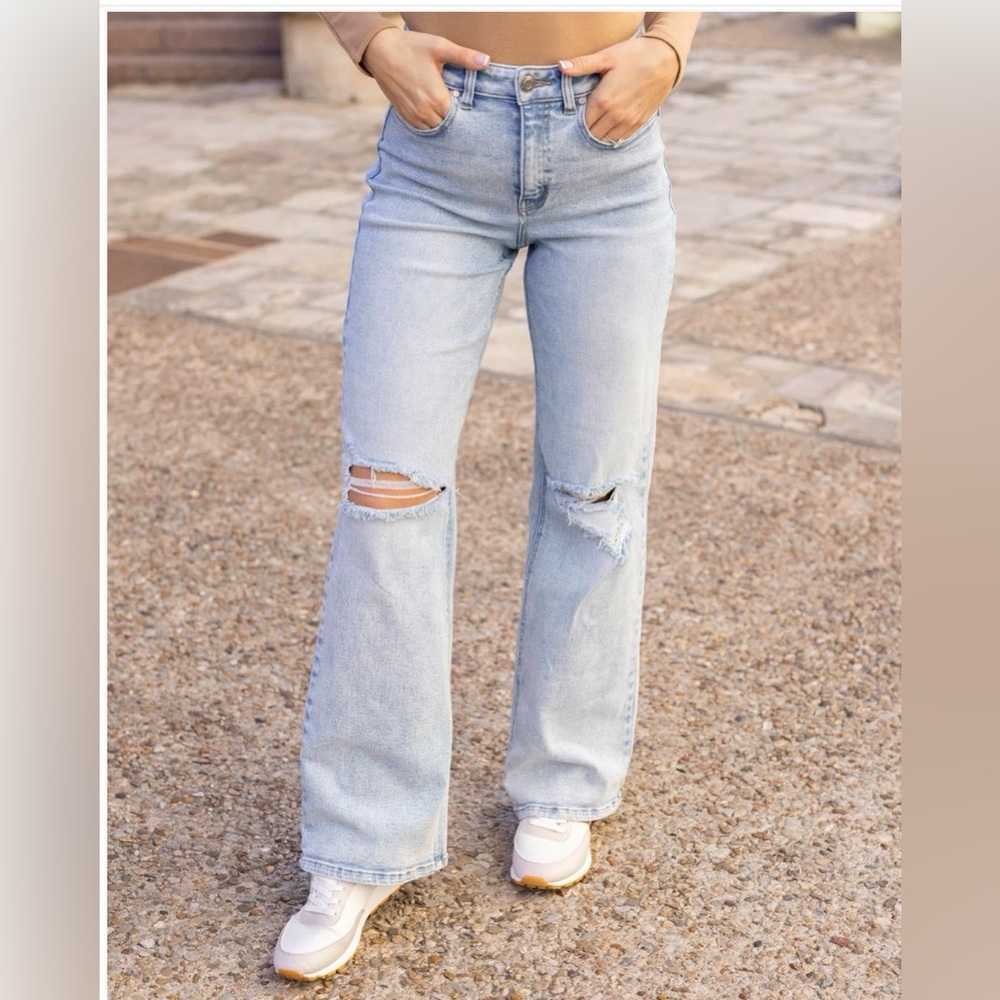 NWT Grace & Lace Light Blue Flare Jeans Size 10